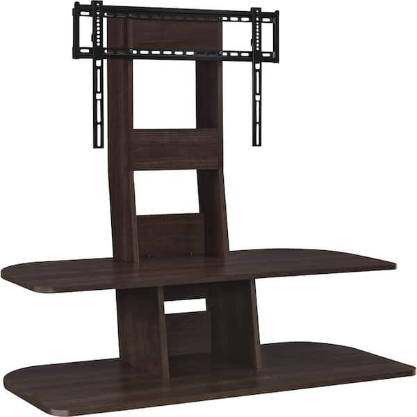 Ameriwood Park 47 in. Espresso Particle Board Pedestal TV Stand Fits TVs Up to 65 in. with Flat Screen Mount