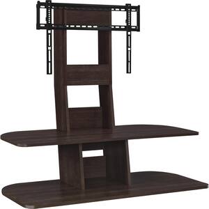Park 42 in. Espresso Particle Board Pedestal TV Stand Fits TVs Up to 70 in. with Flat Screen Mount