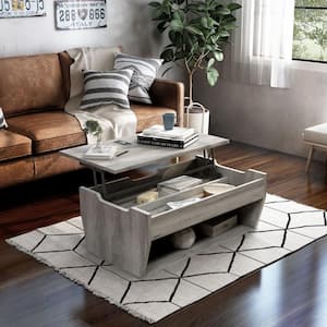 Anthem 41 in. Distressed Gray Rectangle Particle Board Coffee Table with Lift Top