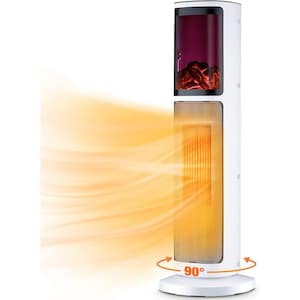 1500-Watt 27 in. Tower Electric Ceramic Space Heater with 3 Modes and Thermostat, 12-Hours Timer and Remote Control