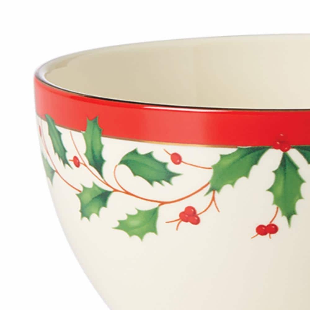 Classic Christmas Ceramic Dessert Bowls Set of Six