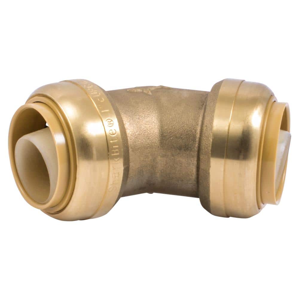 Push-Fit Push to Connect Lead-Free Brass Elbow Fitting 1" Sharkbite Style 