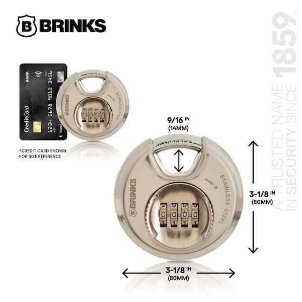 Brinks 80 mm Stainless Steel 4-Dial Resettable Discus Combination