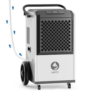 250 pt. 8,000 sq.ft. Commercial Dehumidifier for Basement in. White, High Efficiency Compressor