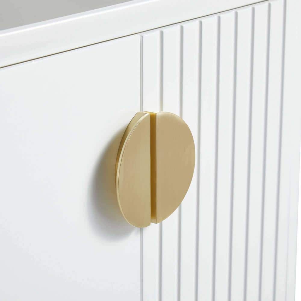 Venezian 48" White Bathroom Vanity with Brass Handles