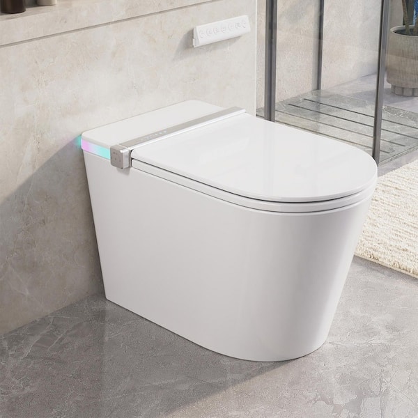 DEERVALLEY Tankless Elongated Bidet Toilet 1.32 GPF in White with