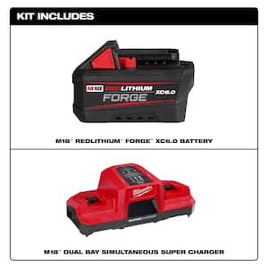 M18 18V Lithium-Ion Starter Kit with FORGE 6.0Ah Battery and Super Charger