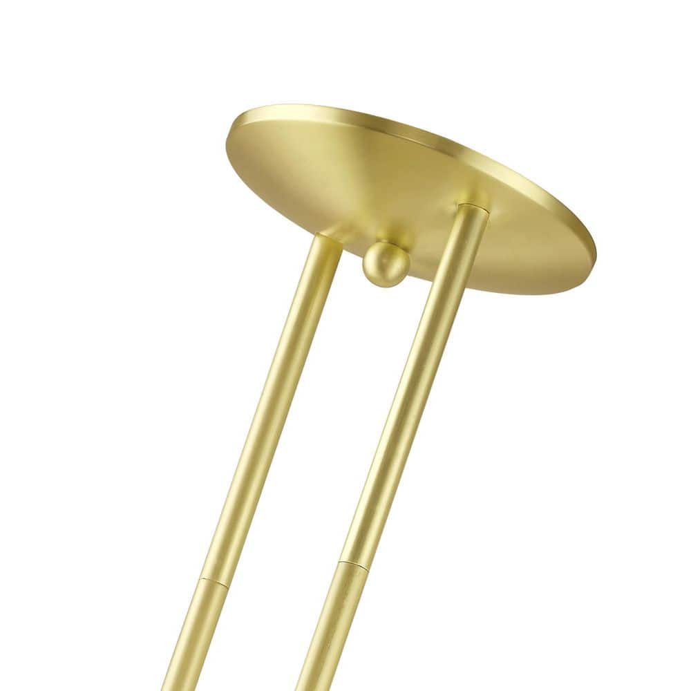 Lansdale Satin Brass 3-Light Linear Chandelier with Exposed Bulbs