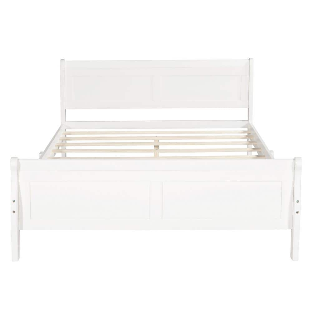 Utopia 4niture Rion White Full Platform Bed HAWF289141AAK - The Home Depot