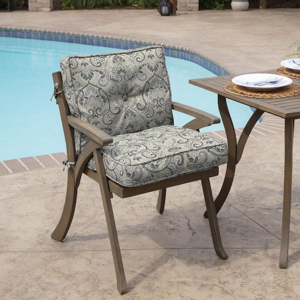 Outdoor Dining Chair Cushion, Damask Dining Chair Cushions