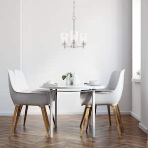 Westin 3-Light Modern Satin Platinum Chandelier with Clear Glass Shades For Dining Rooms
