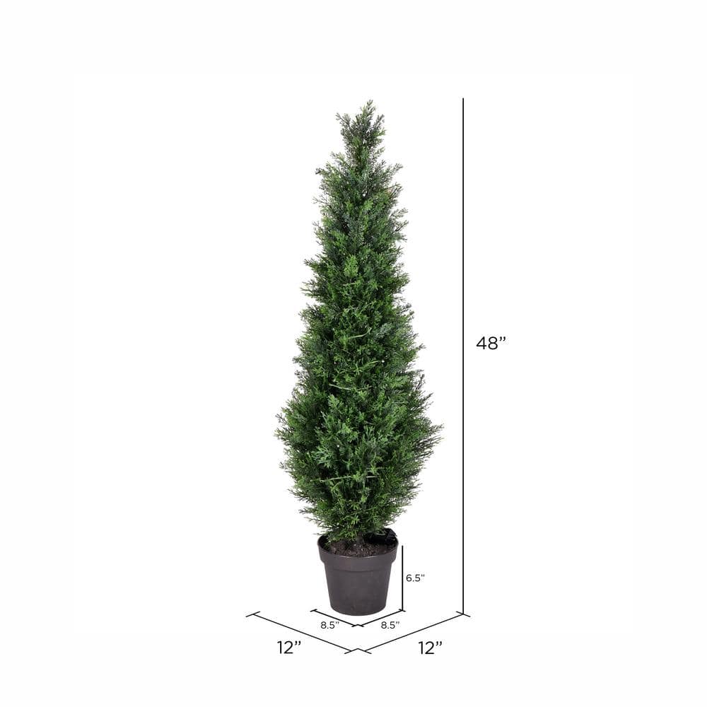 Winterfest 4' Green Potted Cedar Topiary Tree - UV Resistant