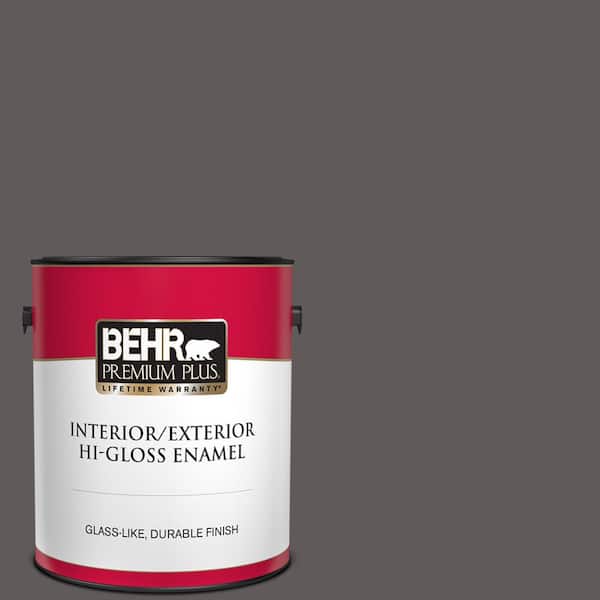 BEHR PREMIUM PLUS 1 gal. #T14-10 Coffee Bar Hi-Gloss Enamel Interior/Exterior Paint