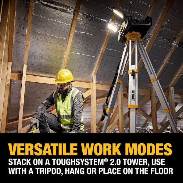 DEWALT TOUGHSYSTEM 2.0 FLEXVOLT 20V/60V Cordless/Corded 4000 Lumen LED Adjustable Folding Panel Work Light
