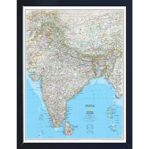 National Geographic Framed Interactive Wall Art Travel Map with Magnets - India Classic
