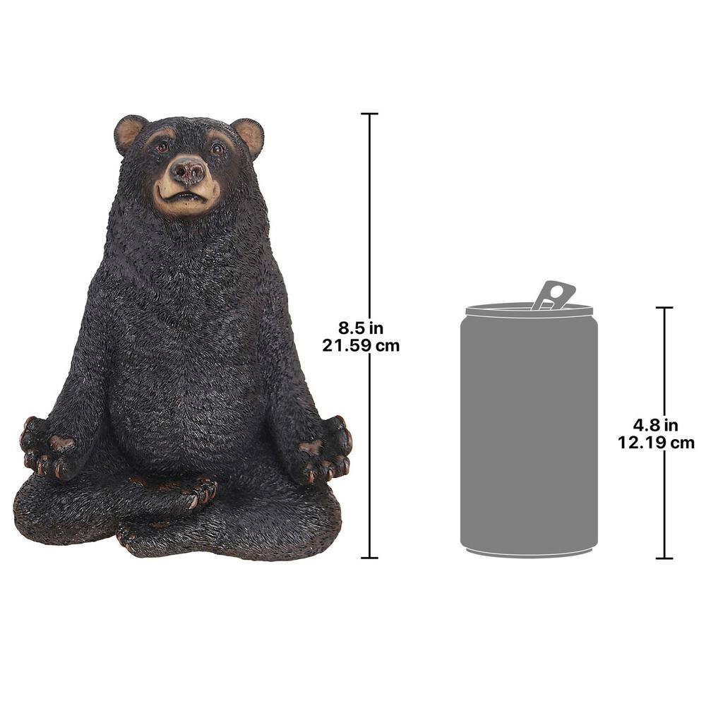 Zen Bear Meditation Garden Statue in Hand-Painted Resin