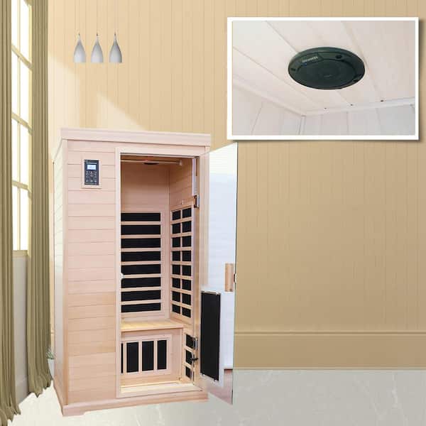 HwoamneT 2-Person Sauna with 8 Low EMF Heaters and Bluetooth Audio, 1 LED  Reading Lamp and 2 Chromotherapy Lights HM#SAM063203 - The Home Depot