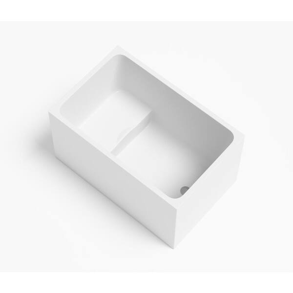 FORCLOVER 43 in. x 28 in. Acrylic Flat Bottom Soaking