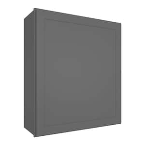 21 in. W x 12 in. D x 30 in. H in Shaker Gray Plywood Ready to Assemble Wall Cabinet 1-Door 2-Shelves Kitchen Cabinet