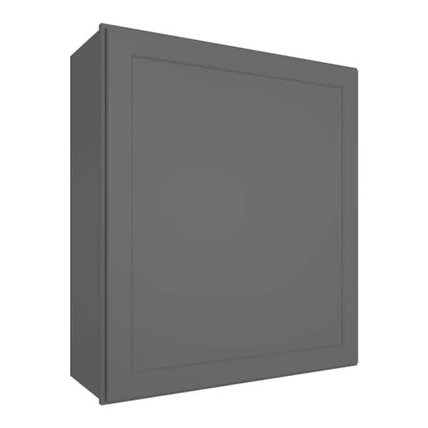 HOMEIBRO 21 in. W x 12 in. D x 30 in. H in Shaker Gray Plywood Ready to Assemble Wall Cabinet 1-Door 2-Shelves Kitchen Cabinet