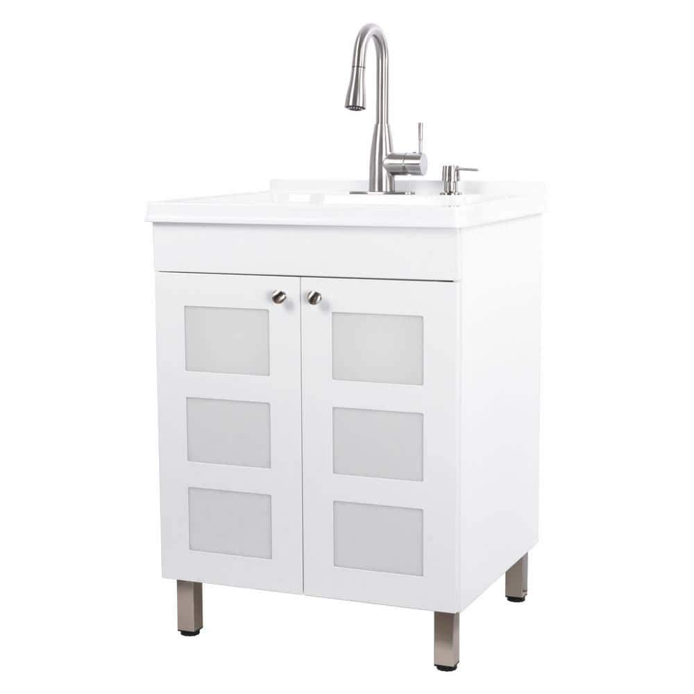 Tuscany® 24W x 21-1/4D White Cabinet & Stainless Steel Laundry