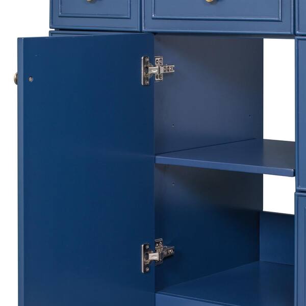 Xzkai 35.4 in. W Bath Vanity Cabinet without Top in Navy Blue with