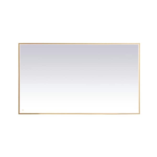 Unbranded Timeless Home 72 in. W x 42 in. H Aluminum Brass LED Mirror
