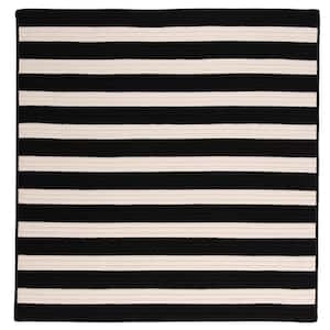 Baxter Black White 6 ft. x 6 ft. Square Braided Indoor/Outdoor Patio Area Rug