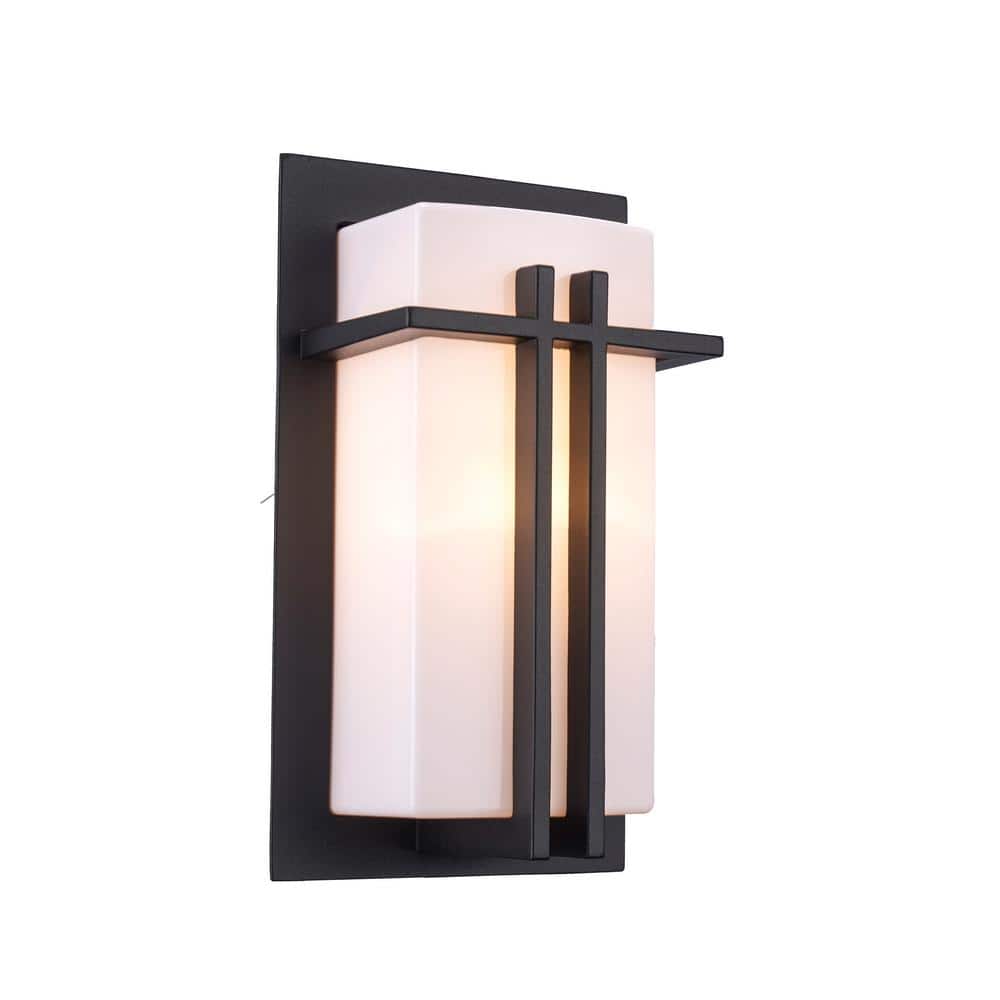 Bel Air Lighting Doheny 1-Light Black Modern Outdoor Wall Light Fixture ...