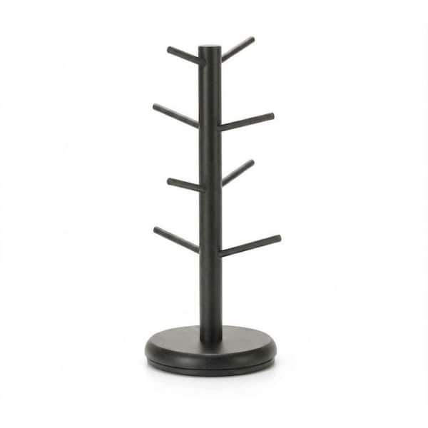 360° Rotating Mug Tree Holder with 8 Hooks and Stable Non-Slip Base for Kitchen Coffee Bar