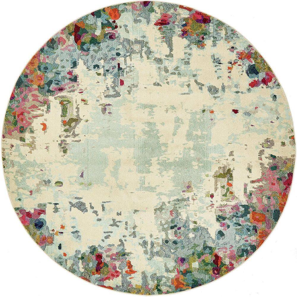 Unique Loom Chromatic Joyous Multi 8' 0 x 8' 0 Round Rug 3139859 The