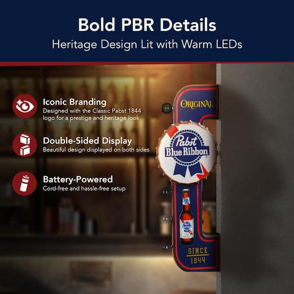 American Art Decor Original Pabst Blue Ribbon LED Metal Sign-Retro