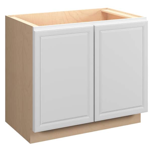 Brighton Raised 39 in. W x 34.5 in. H x 24 in. D Assembled Plywood Full Height Door Base Cabinet in Painted White