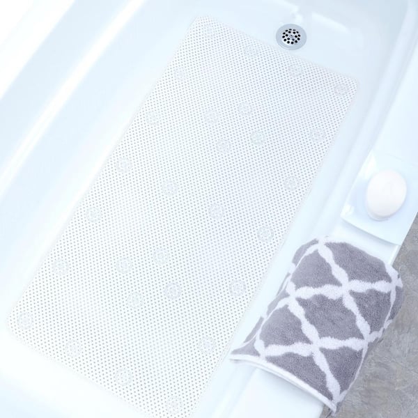 SlipX Solutions 17 in. x 36 in. Comfort Foam Bath Mat in White