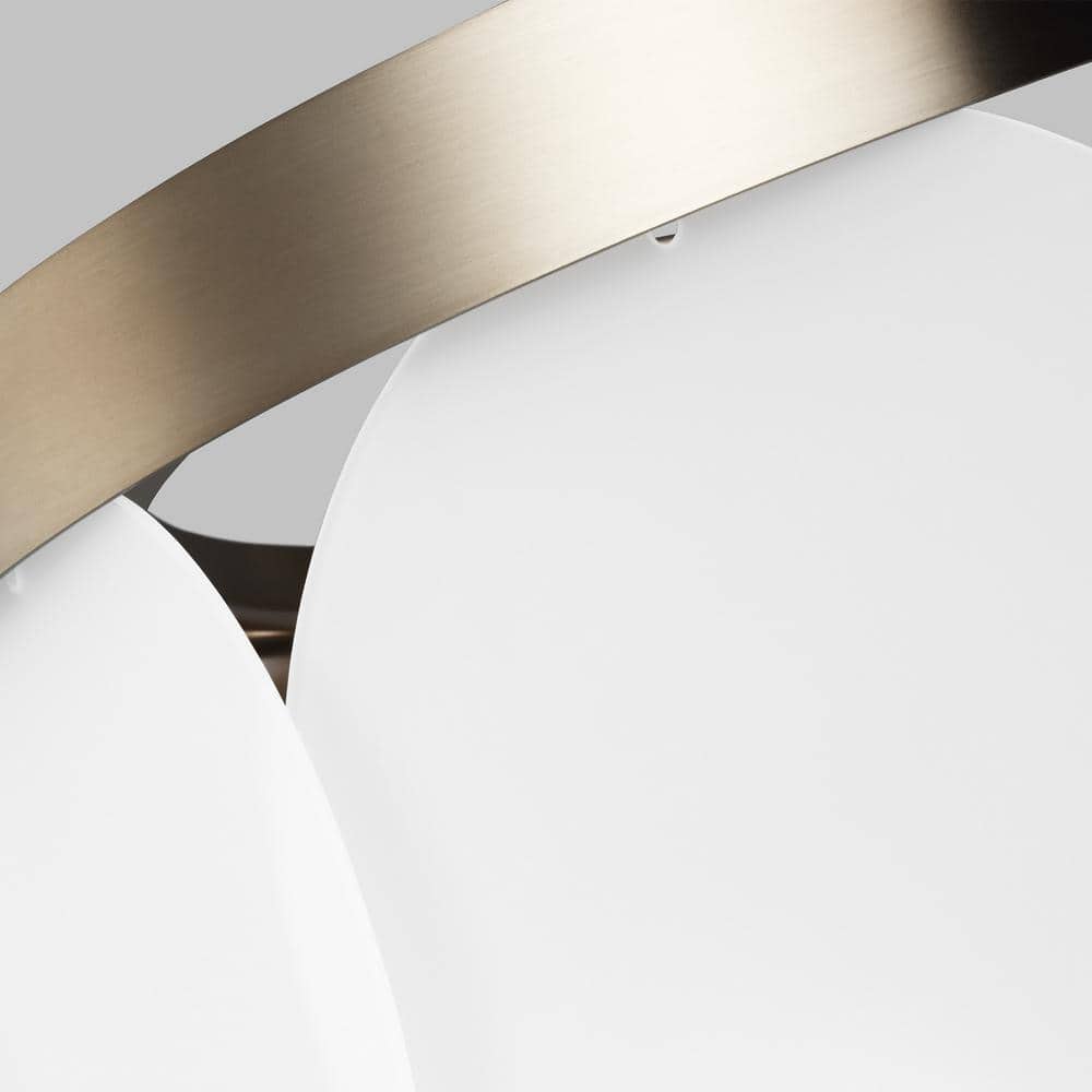 Satin Bronze and Glass 6-Light Round Pendant