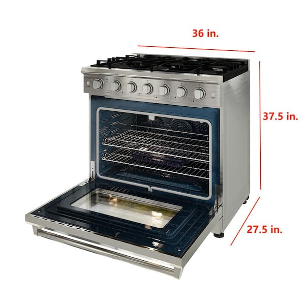 CASAINC 36 in. 6.0 cu. ft. Freestanding Single Oven Gas Range in