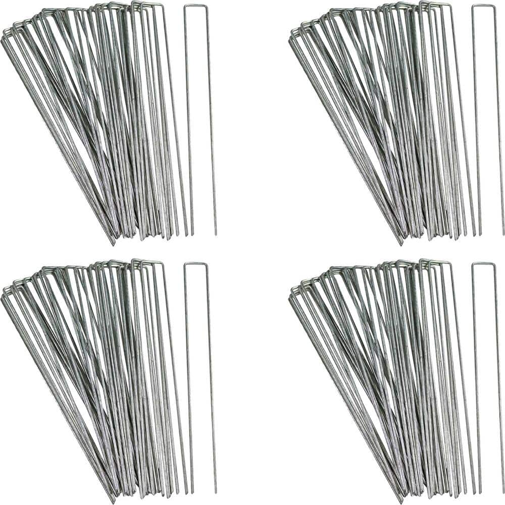 Sunnydaze 12 in. Garden Staples- (Set of 100)