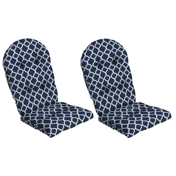 ARDEN 30 x 20 EarthFiber Outdoor Rocking Chair Cushion, Sapphire Blue Garden Trellis (Set of 2)