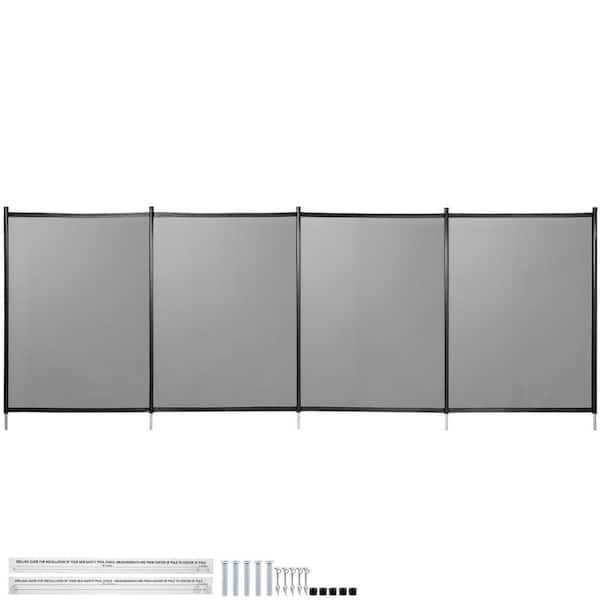 SKYSHALO Pool Fence for Inground Pools, 4 ft. x 12 ft.- Pool Fence, Black Mesh Barrier - Removable DIY Pool Fencing