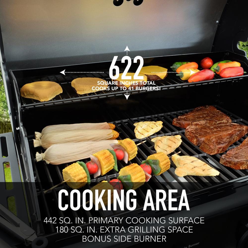 Kenmore Black 4-Burner Propane Gas Grill with Side Burner