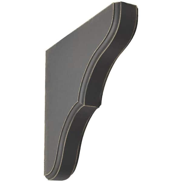 Ekena Millwork 1-3/4 in. x 10 in. x 10 in. Black Stratford Wood Vintage Decor Bracket