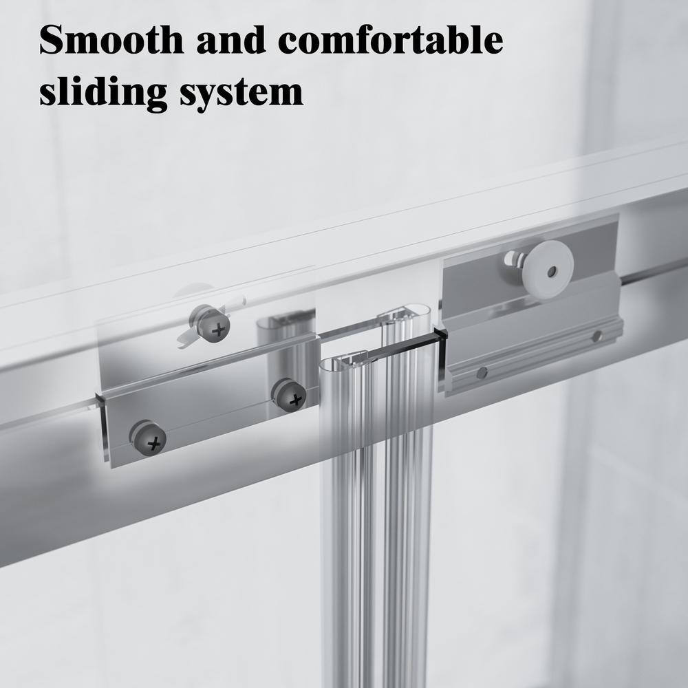 Chrome Framed Sliding Shower Door with Clear Tempered Glass