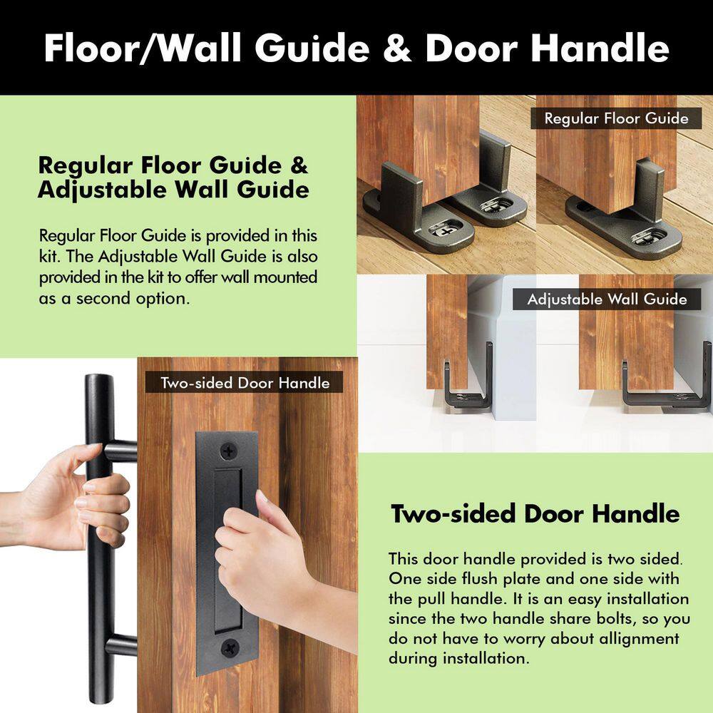 96-inch Brown Pine X-Panel Barn Door with Black Hardware