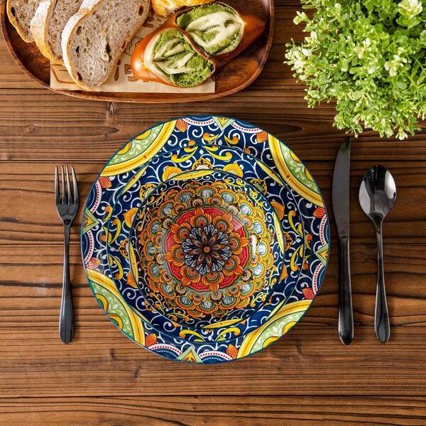 vancasso 12-Piece Multi-Colored Porcelain Dinnerware Set Service
