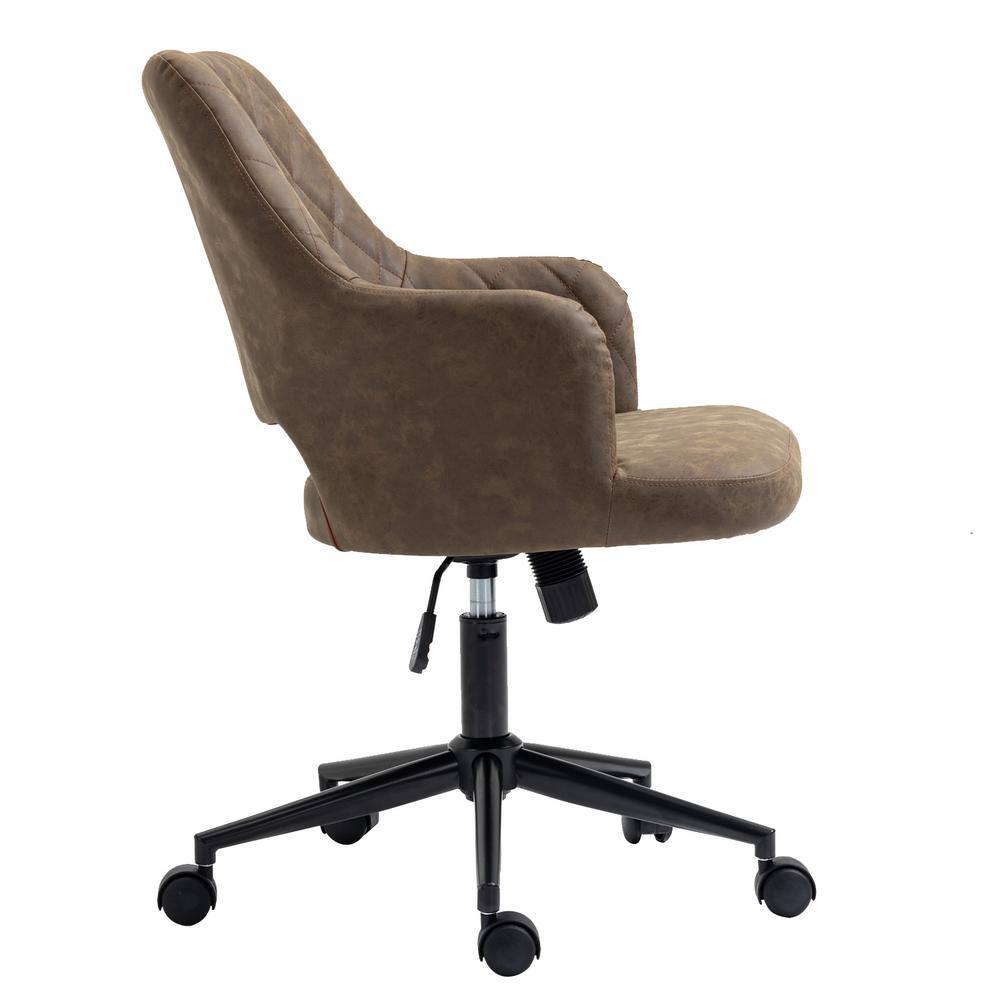 Brown Faux Leather Swivel Executive Office Chair