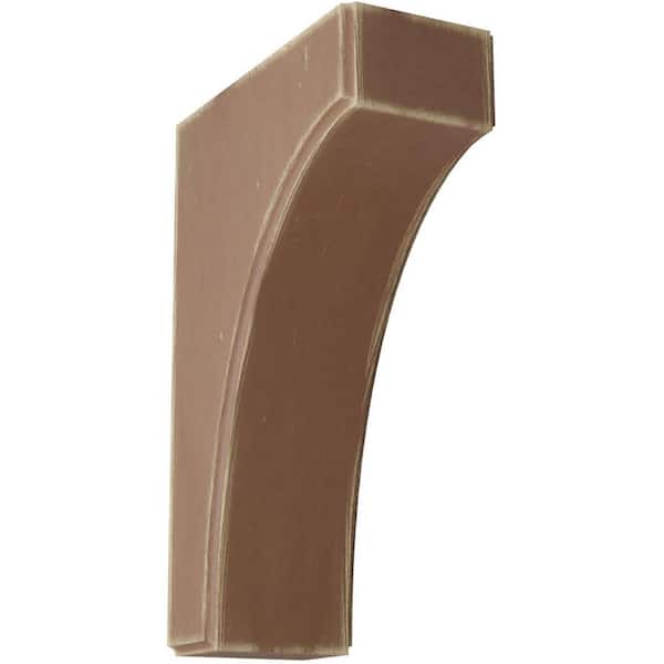 Ekena Millwork 3-1/2 in. x 12 in. x 8 in. Weathered Brown Clarksville Wood Vintage Decor Bracket