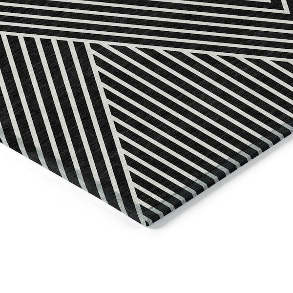 Chantille Machine Washable Indoor/Outdoor Abstract ACN937 Black 10 ft. x 14 ft. Area Rug