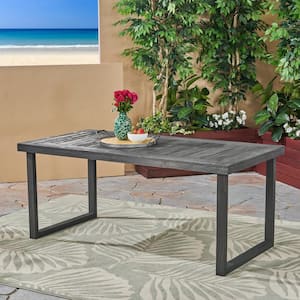 Nestor Sandblast Dark Gray Rectangular Wood Outdoor Dining Table