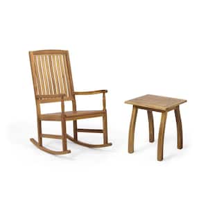 Arcadia Teak Brown 2-Piece Wood Patio Conversation Seating Set