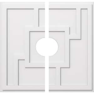 1 in. P X 11-3/4 in. C X 34 in. OD X 7 in. ID Knox Architectural Grade PVC Contemporary Ceiling Medallion, Two Piece